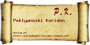 Peklyanszki Koridon névjegykártya